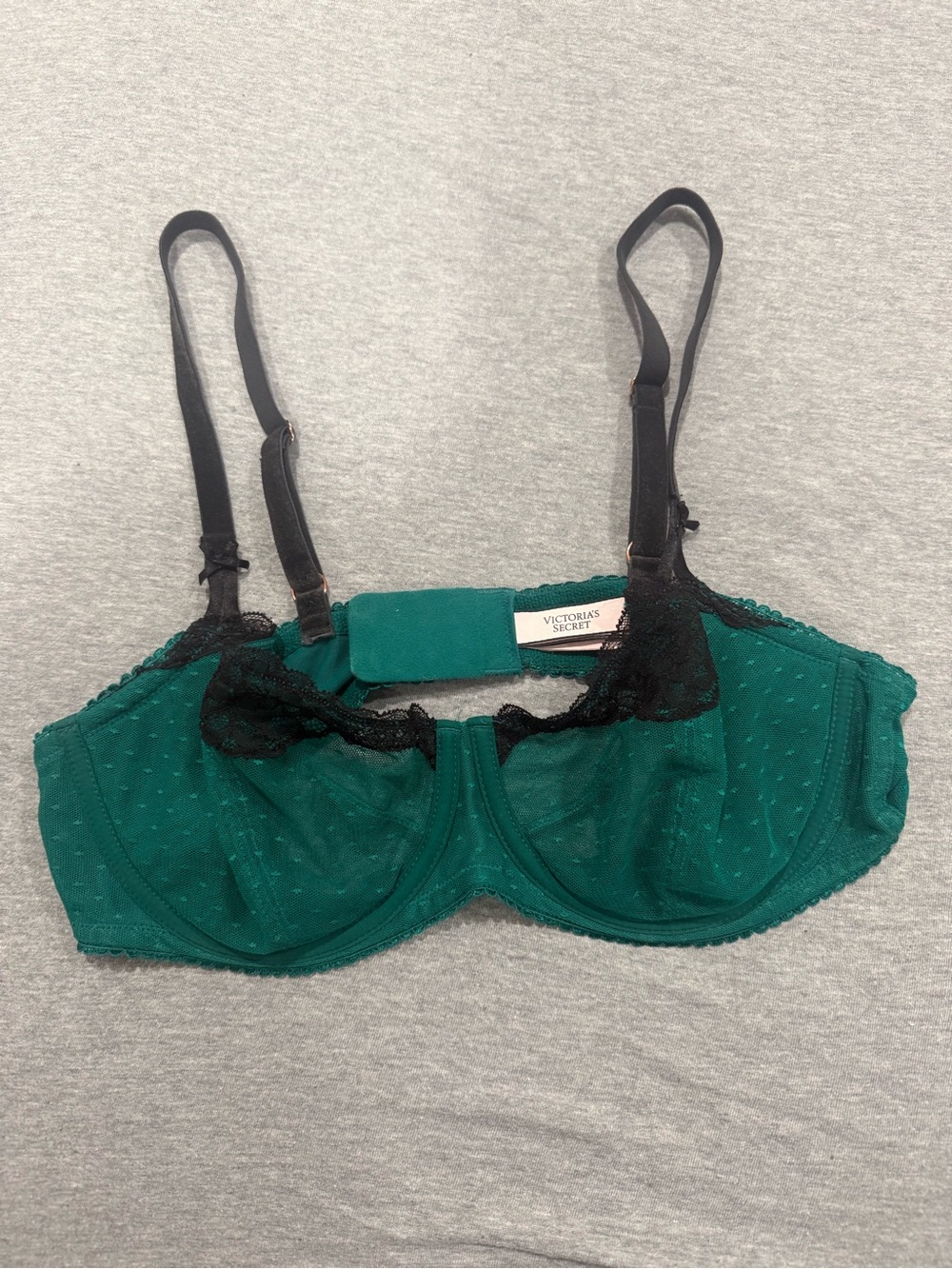 Victoria's Secret Teal Green Lace-Accent Underwire Bra